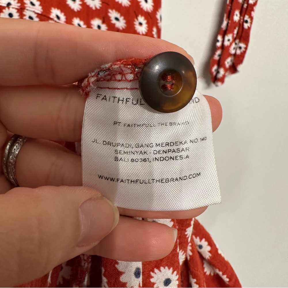 Faithfull the Brand Red Floral Midi Dress - Picture 10 of 11